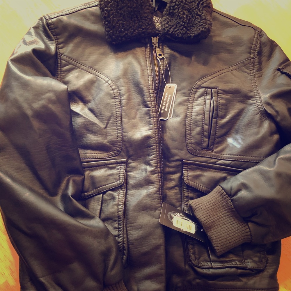 Leather like Bomber Jacket sz 10/12